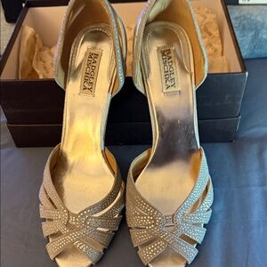 Badgley Mischka Gold Strappy Heels